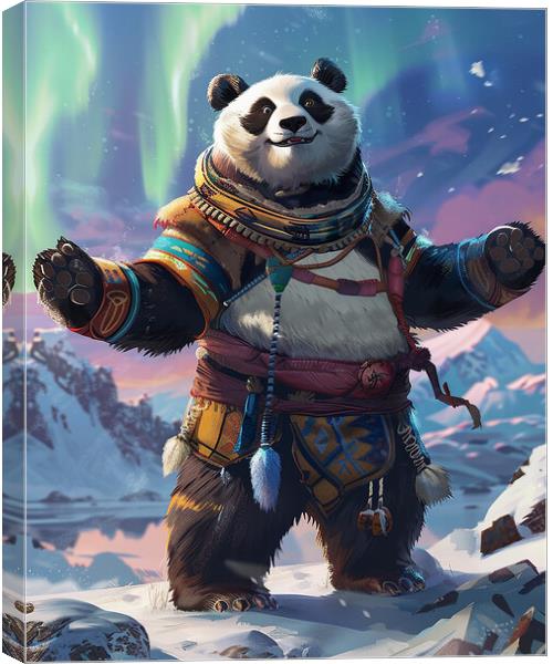 Arctic Anthropomorphic Panda Canvas Print by Steve Smith