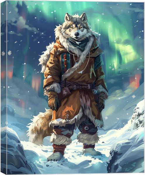 Arctic Anthropomorphic Wolf Canvas Print by Steve Smith