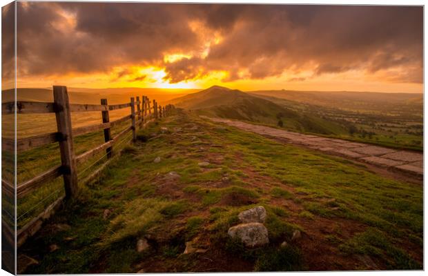 Great Ridge Sunrise Mam Tor Canvas Print by Tim Hill