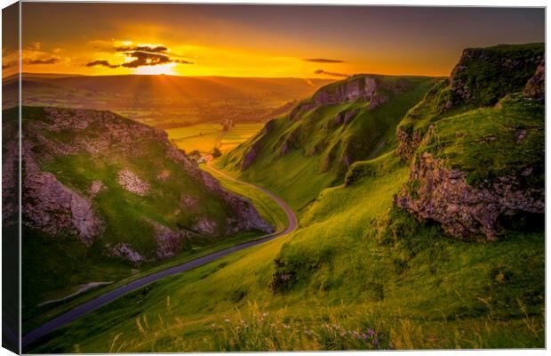 Winnats Pass Sunrise Canvas Print by Tim Hill