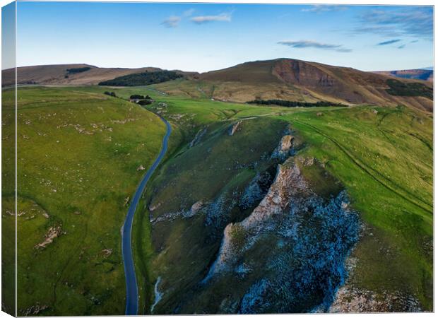 Winnats Pass to Mam Tor from Above Canvas Print by Tim Hill