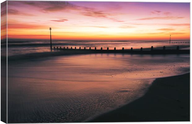 Withernsea Yorkshire Coast Sunrise Canvas Print by Tim Hill