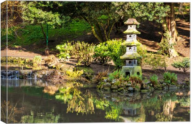 Serene Japanese Garden in Yorkshire Canvas Print by Tim Hill