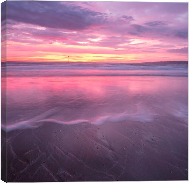 Surreal Pink Tide Sunrise Canvas Print by Tim Hill