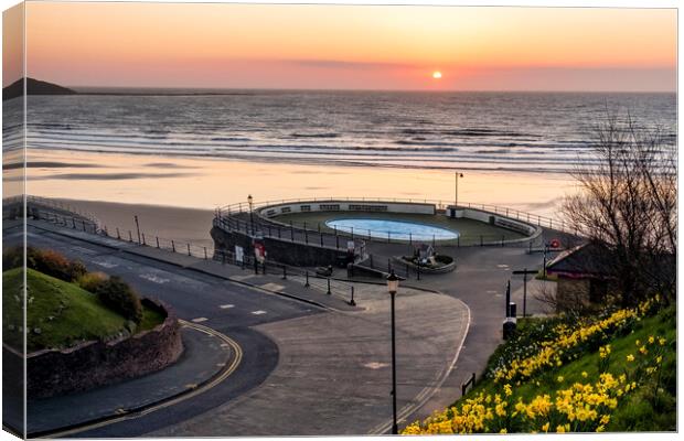 Golden Sunrise Over Filey Canvas Print by Tim Hill