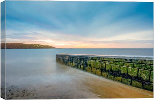 Filey Boat Ramp meets Filey Brigg Canvas Print by Tim Hill