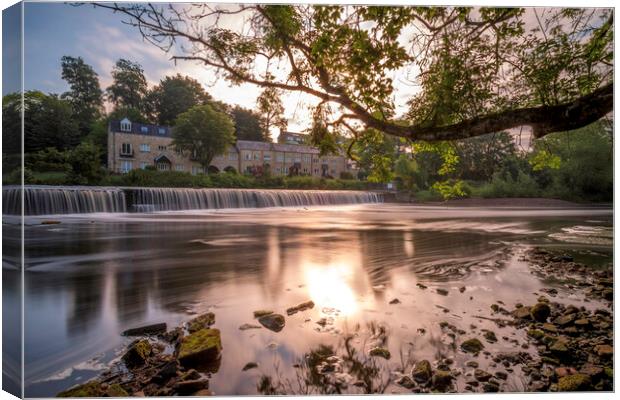 Majestic Waterfall in Moody Wharfedale Canvas Print by Tim Hill