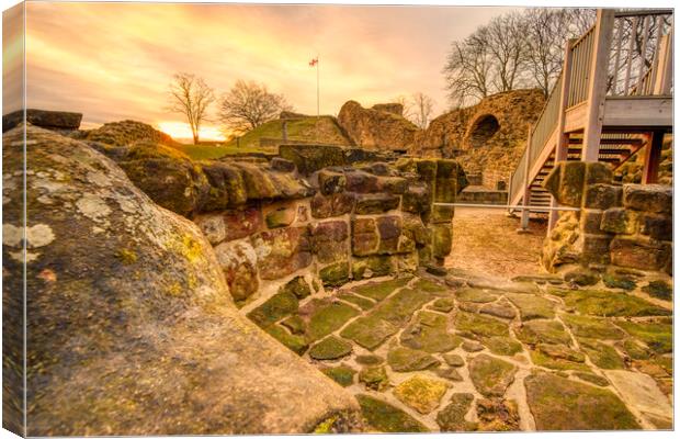 Pontefract Castle Sunrise Canvas Print by Tim Hill