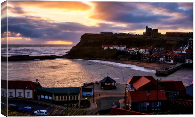 Moody Whitby Sunrise Canvas Print by Tim Hill