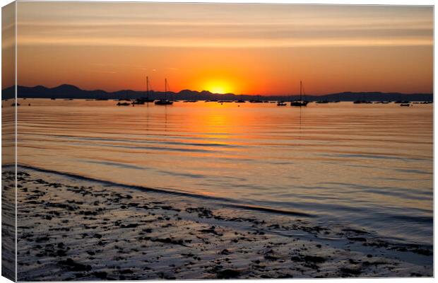 Golden Sunrise over Abersoch Bay Canvas Print by Tim Hill