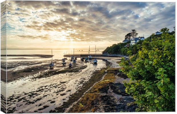 Moody Sunrise over Abersoch Harbour Canvas Print by Tim Hill