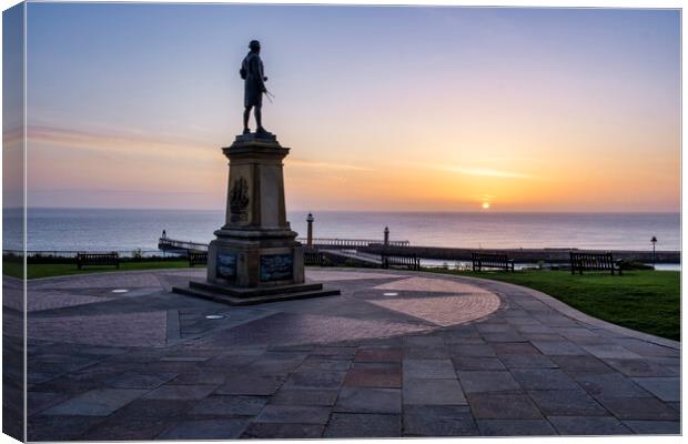 Captain Cook Statue Whitby Canvas Print by Tim Hill