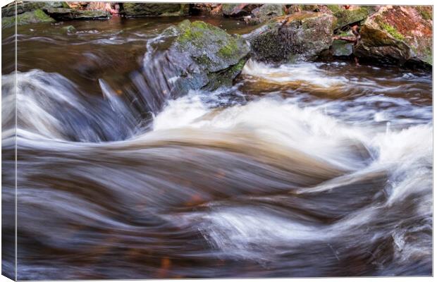 River Rivelin water movement, Sheffield Canvas Print by Tim Hill