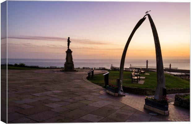 Sunrise Over Whitby Harbour Canvas Print by Tim Hill