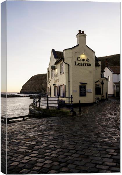 Cod & Lobster Pub, Staithes, North Yorkshire Canvas Print by Tim Hill