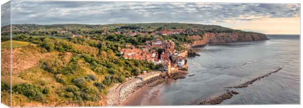 Robin Hoods Bay along the Cleveland Way Canvas Print by Tim Hill