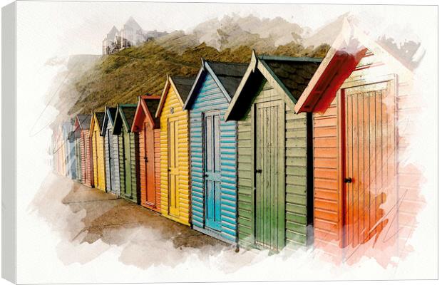 Beautifully Coloured Beach Huts Canvas Print by Tim Hill