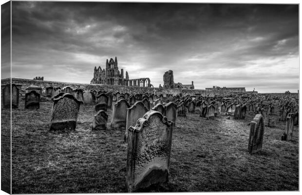 Whitby Abbey and St Marys Graveyard Canvas Print by Tim Hill