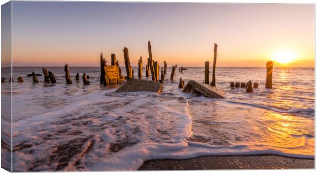 Sunrise at Spurn Point near Hull Canvas Print by Tim Hill