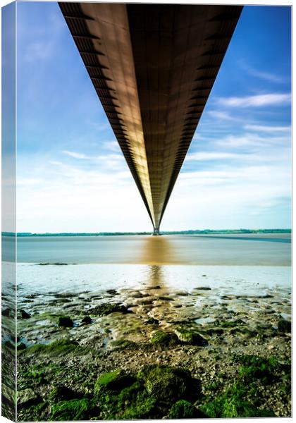 A Serene View of the Mighty Humber Bridge Canvas Print by Tim Hill