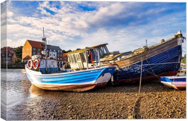 Whitby River Esk Abandoned Wooden Boat Canvas Print by Tim Hill
