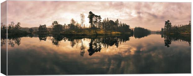 Tarn Hows Panoramic Canvas Print by Tim Hill