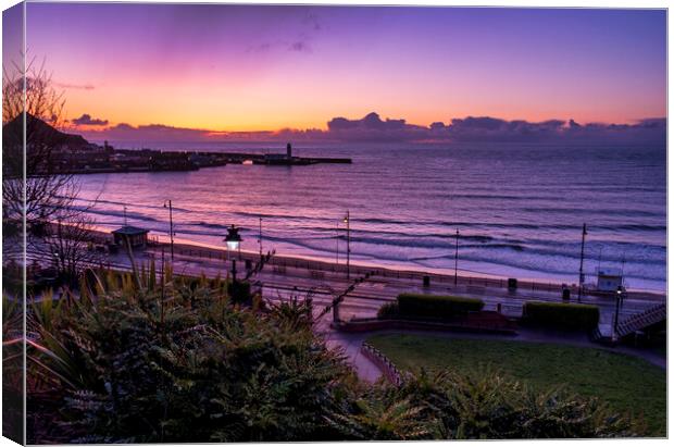 Radiant Sunrise at Scarborough Canvas Print by Tim Hill