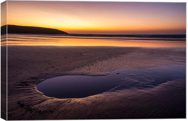 Stunning Sunrise Over Filey Beach Canvas Print by Tim Hill