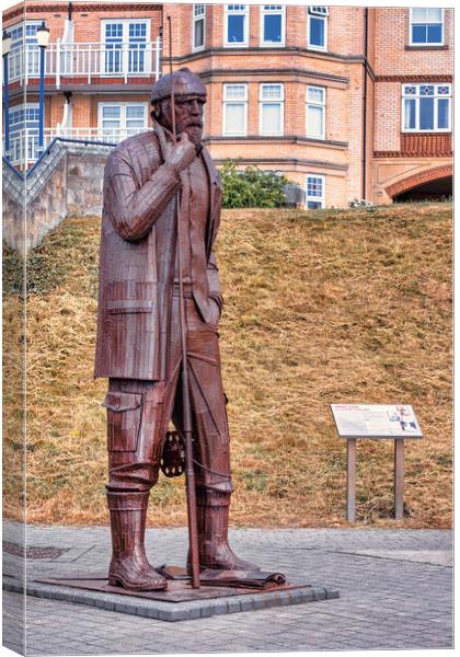 Filey Fisherman Sculpture Canvas Print by Tim Hill