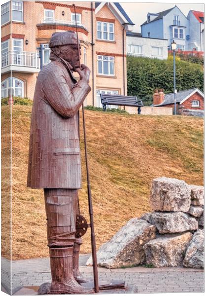 Filey Fisherman Sculpture Canvas Print by Tim Hill