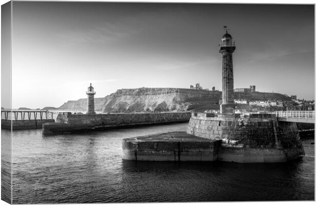 Whitby Black and White Canvas Print by Tim Hill