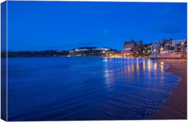 A Serene Blue Hour in Scarborough Canvas Print by Tim Hill