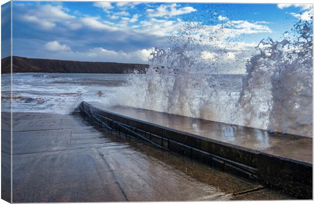 Filey at High Tide Canvas Print by Tim Hill