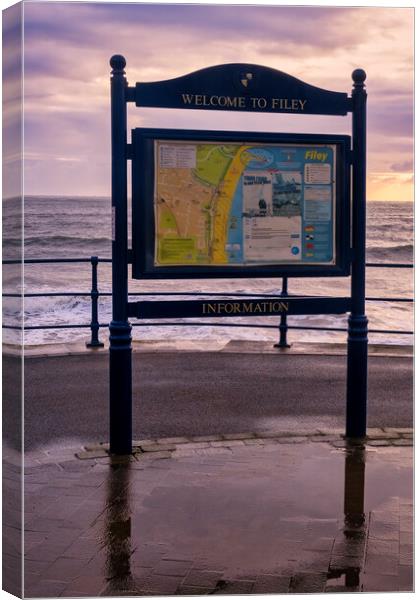 Welcome to Filey Canvas Print by Tim Hill