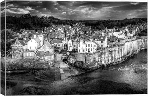 Robin Hoods Bay Black and White Canvas Print by Tim Hill