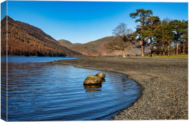 Buttermere Lakeside Canvas Print by Tim Hill