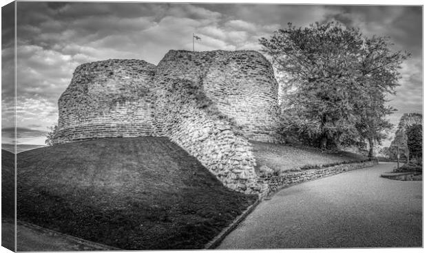 Pontefract Castle Black and White Canvas Print by Tim Hill