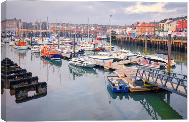 Scarborough Harbour Yorkshire Coast Canvas Print by Tim Hill