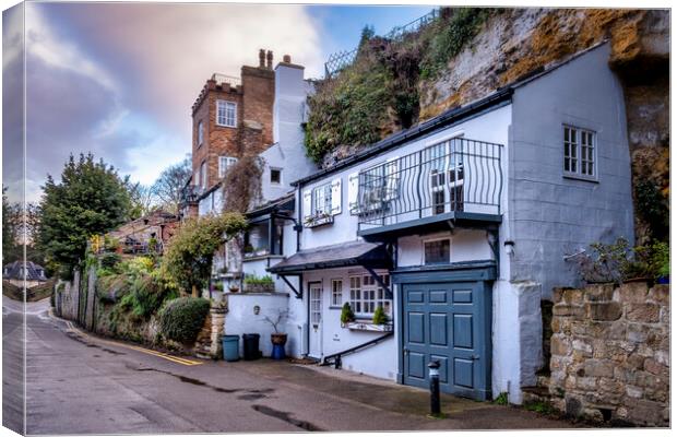 The Hidden Homes of Knaresborough Waterfront Canvas Print by Tim Hill