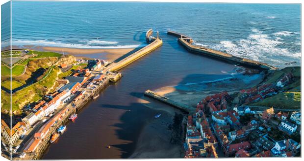 Whitby Harbour Entrance from Above Canvas Print by Tim Hill