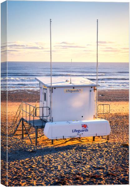 SunKissed Sandsend Lifeguard Station Canvas Print by Tim Hill