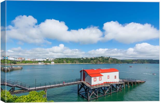 Old historic lifeboat station at Tenby in Wales. Canvas Print by Tim Hill