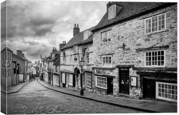 Steep Hill Black and White, Lincoln Canvas Print by Tim Hill