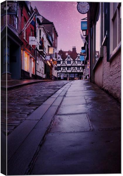 Steep Hill at Night, Lincoln Canvas Print by Tim Hill