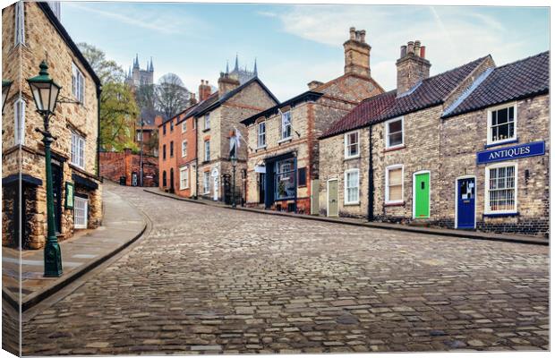 Majestic Lincoln Cathedral from Steep Hill Canvas Print by Tim Hill