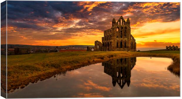 Whitby Abbey Sunset Canvas Print by Tim Hill