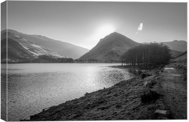 Fleetwith Pike Sunrise Black and White Canvas Print by Tim Hill