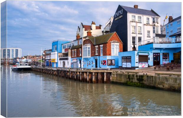 Bridlington Harbour Front Canvas Print by Tim Hill