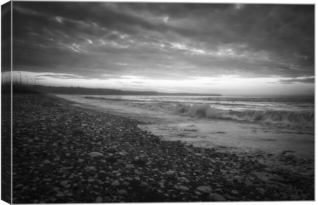 Black and White Seascape, Bridlington Yorkshire Canvas Print by Tim Hill