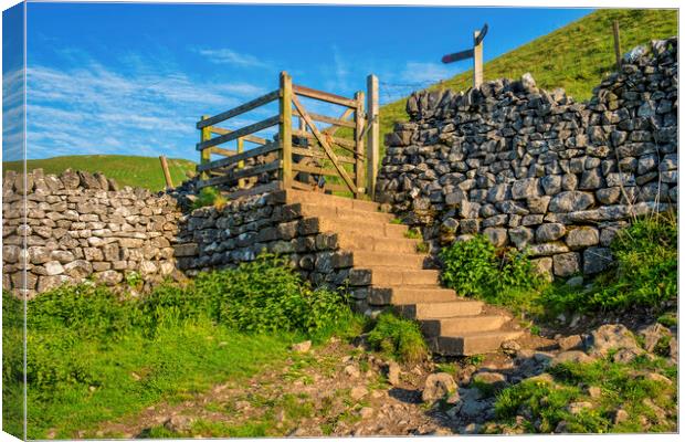 Malham Cove Walking Gate: Yorkshire Dales Canvas Print by Tim Hill